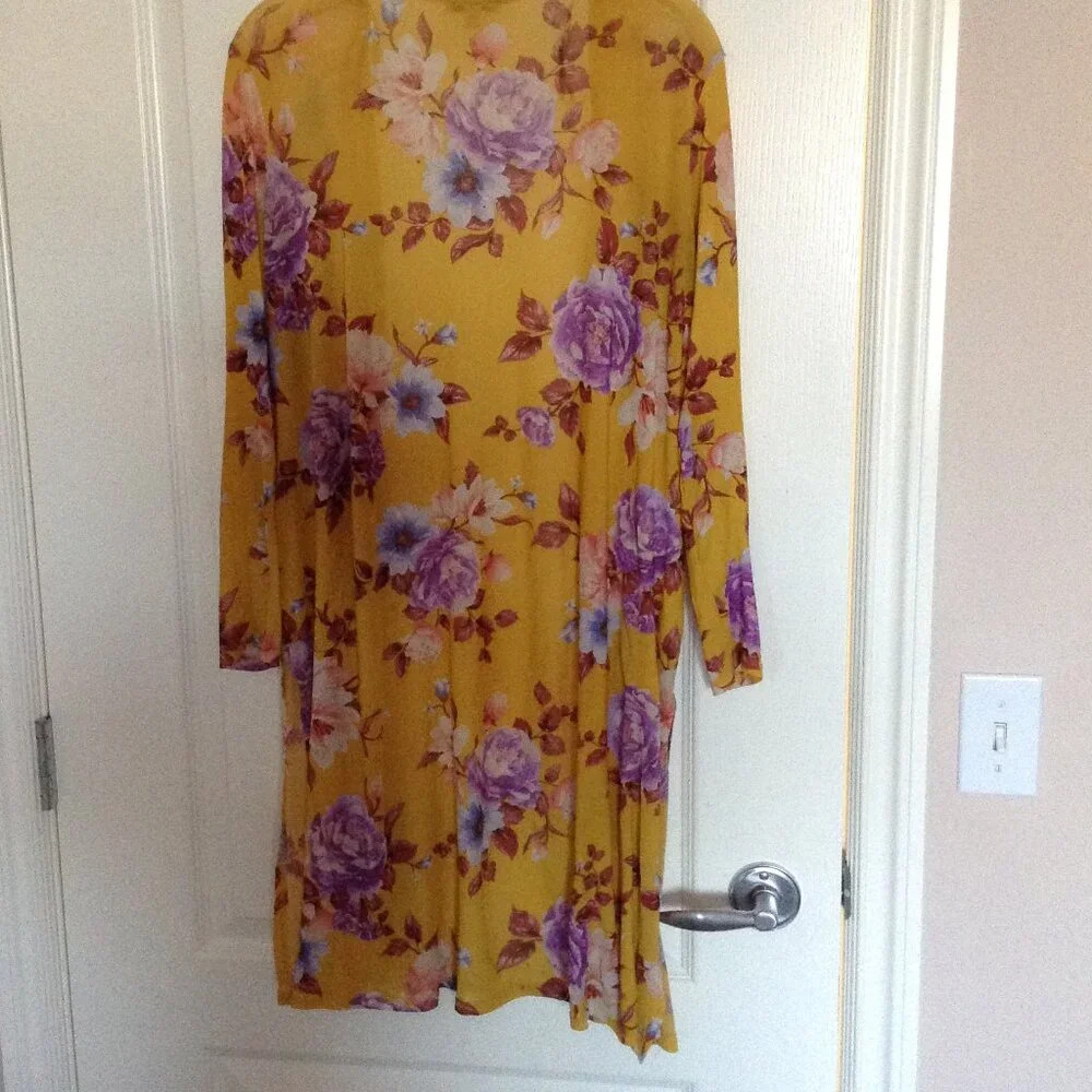 Iris Sheer Women's Duster Cardigan Swim Cover-Up Size M Floral Beach Eveningwear - Picture 5 of 7